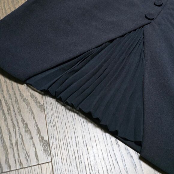 🆕️ Badgley Mischka Tailored Buttoned Long Sleeve Pleated Midi Dress in Black - Picture 9 of 16